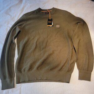 Boss Mens Sweater Olive Green NWT Medium